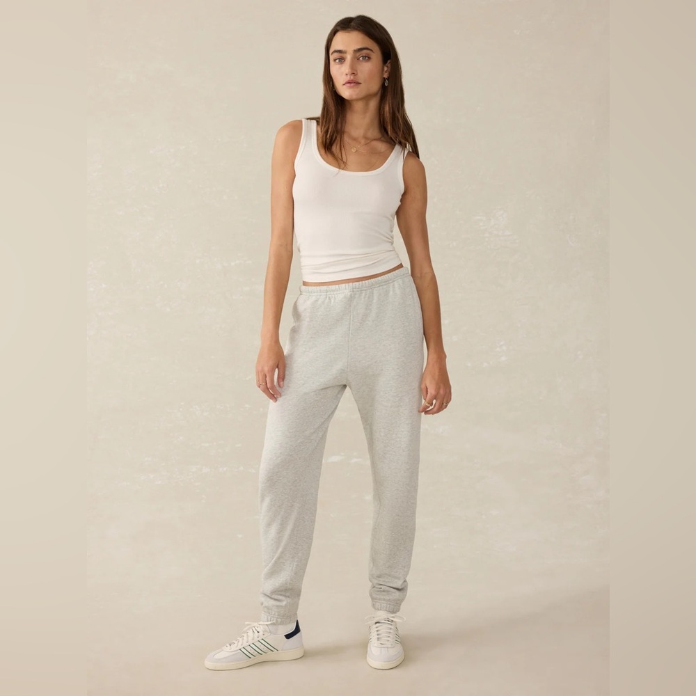 Faherty Womens High Standard Fleece Sweatpant - Light Grey Heather Size XS
